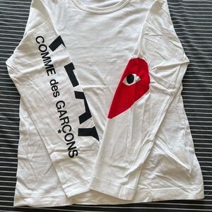Comme des Garcons White Long-Sleeve